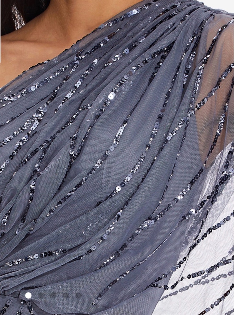 Adrianna Papell Embellished One Shoulder Gown - Picture 2 of 8